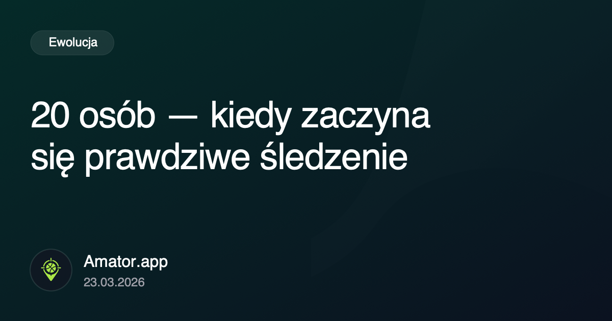 20 osób: moment, gdy śledzenie staje się obowiązkowe
