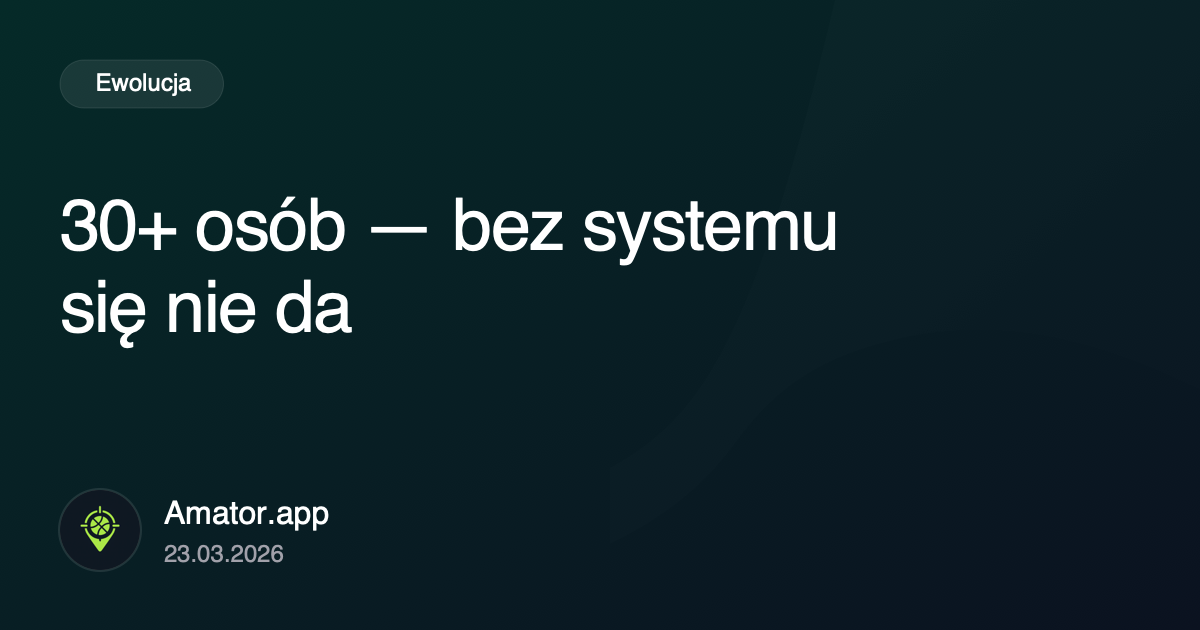 30+ osób: etap, gdzie ręczna organizacja się kończy