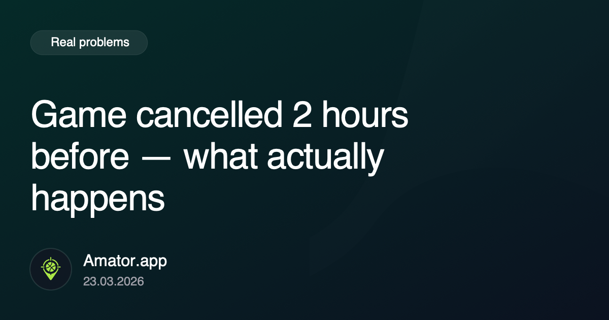 Game cancelled 2 hours before: what really breaks