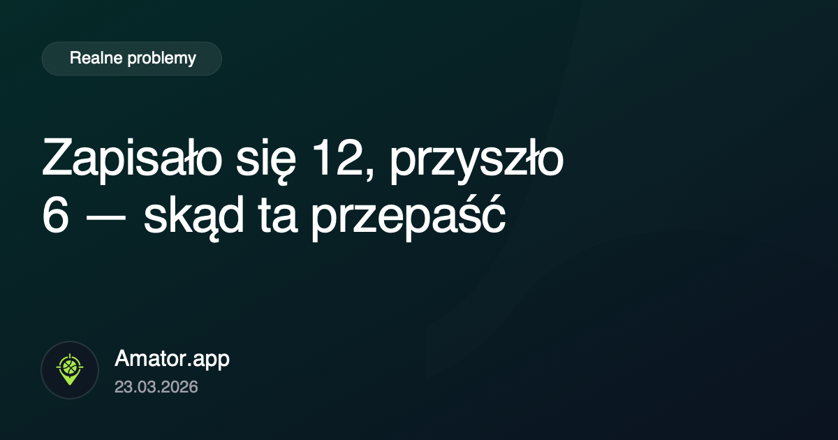Zapisało się 12, przyszło 6: dlaczego to się powtarza